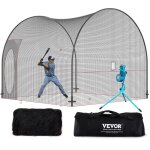 Vevor cage de frappeur 3, 6x3, 6x3 m filet deentrainement de baseball softball poteaux en fibre de verre ...