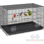 Vevor cage a oiseau, 76x46x45, 5 cm cage a oiseaux en metal avec poignee laterale portable porte securisee ...
