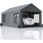 Vevor carport auvent pour voiture, tente de garage 3, 7x6 m abri exterieur avec parois laterales amovibles, ...