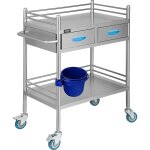 Chariot de laboratoire inox, service table roulante desserte 2 plateaux 2 etages 2 tiroirs en acier inoxydable ... Chariot de laboratoire inox, service table roulante desserte 2 plateaux 2 etages 2 tiroirs en acier inoxydable ...