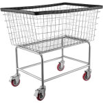 Vevor chariot a linge en fil metallique, panier a linge mobile commercial 158 l, corbeille linge sale ...