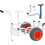 Vevor chariot de peche de plage capacite de charge 158, 75 kg chariot avec 8 supports de canne a peche ...