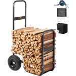 Vevor chariot transport bois de chauffage charge 113, 4 kg chariot de buches de bois acier 67x52x110 ...