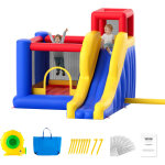 Vevor chateau gonflable, structure gonflable avec souffleur, toboggan et sac de rangement, aire de jeu ...