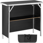 Vevor comptoir de stand foire salon 97, 5 x 38, 5 x 87 cm table de bar pliante longue et portable avec ...