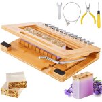 Vevor coupe - savon 25, 4 mm 0 - 12pcs outil decoupe savon en bambou naturel et fils en acier inoxydable ...