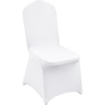 Vevor couverture housses de chaise blanche lycra housse de chaise mariage 100 pieces housse de chaise ...
