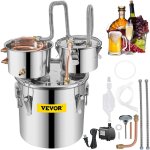 Vevor cuve de fermentation, machine moonshine acier inoxydable avec pompe de circulation stockage de ...