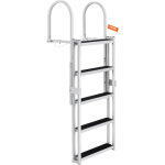 Vevor echelle de quai retractable 5 marches, charge 350 lb 158kg, echelle de bateau ponton alliage dealu ...