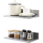 Vevor etagere murale 2pcs 406x218x85 mm tablette flottante en acier inoxydable avec dosseret charge max. ...