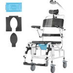 Vevor - fauteuil roulant de douche, 440 mm, fauteuil roulant de salle de bain en alliage dealuminium, ...