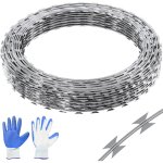 Mophorn - vevor fil de fer barbele 30 m 2 rouleaux de fil barbele galvanise a chaud cloture grillage ...