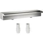 Vevor fontaine de la piscine, etang argent en acier inoxydable 304 cascade bassin exterieur 60 x 11. ...