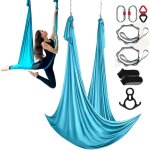 Vevor hamac de yoga aerien 10 x 2, 8 m kit balancoire de yoga inversion danse aerienne en nylon 100 g ...