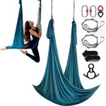 Vevor hamac de yoga aerien 10 x 2, 8 m kit balancoire de yoga inversion danse aerienne en nylon 100 g ...