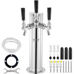 Vevor kit colonne a biere pression a trois robinets, distributeur de biere boisson en acier inoxydable, ...