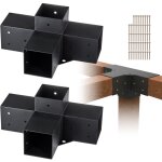 Mophorn - vevor kit supports de pergola 4x4 po 10x10 cm support de poteau bois de menuiserie 2 supports ...