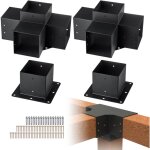 Mophorn - vevor kit supports de pergola 6x6 po 15x15 cm support de poteau bois de menuiserie 2 supports ...