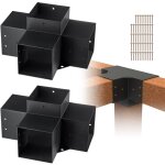 Mophorn - vevor kit supports de pergola 6x6 po 15x15 cm support de poteau bois de menuiserie 2 supports ...