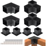 Mophorn - vevor kit supports de pergola 6x6 po 15x15 cm support de poteau bois de menuiserie 4 supports ...