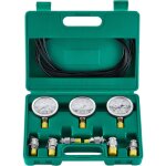 Vevor kit de test de pression hydraulique, 250 / 400 / 600 bars, 3 manometres, 6 raccords, 3 tuyaux de ...