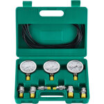 Vevor kit de test de pression hydraulique, 250 / 400 / 600 bars, 3 manometres, 6 raccords, 3 tuyaux de ...