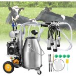 Vevor machine a traire electrique pour vaches, seau inox 304 25 l, trayeuse sous vide a pulsation auto, ...