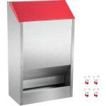 Vevor mangeoire a volaille galvanisee 22, 6kg mangeoire a poules sans dechet 35x21x63cm avec couvercle ...