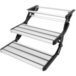 Vevor marchepieds pour camping - cars 2 marches, escabeau de caravane retractable pliable, charge 199, ...
