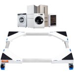 Vevor mini support de refrigerateur universel pour lave - linge et seche - linge, reglable avec roulettes ...