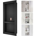 Vevor niche encastrable salle de bain 81, 28x40, 64x10 cm niche douche murale double etagere en plastique ...