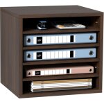 Vevor organisateur de bureau en bois 35, 5x30, 5x33 cm trieur de documents a 5 compartiments corbeille ...
