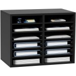 Mophorn - vevor organisateur de bureau en bois 52x30, 5x41 cm trieur de documents a 12 compartiments ...