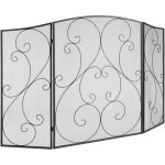 Mophorn - vevor pare - feu de cheminee 3 panneaux grille de protection cheminee en fer robuste 121, 9x76, ...