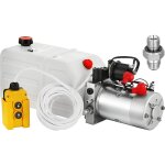 Vevor pompe hydraulique 12 v 7 l pompe hydraulique remorque simple effet reservoir plastique demarrage ...