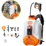 Vevor pulverisateur a dos electrique a batterie 16 l, reglable 0 - 6, 2 bar, avec 2 lances, 8 buses, ...