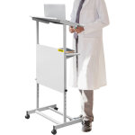 Vevor pupitre de conference mobile lutrin podium hauteur reglable 103 - 135 cm pupitre de presentation ...