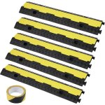 Vevor rampe protection cable 2 canaux 5pcs passage cable sol caoutchouc capacite 5443 kg / axe passe ...