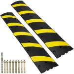 Mophorn - vevor rampe protection cable lot de 2 a 2 canaux passage de cable au sol caoutchouc passe cable ...