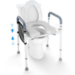 Vevor rehausseur de toilette hauteur reglable 49 - 64 cm a 7 niveaux siege de toilette sureleve universel ...