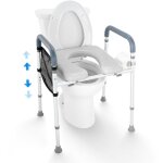 Vevor rehausseur de toilette hauteur reglable 49 - 64 cm a 7 niveaux siege de toilette sureleve universel ...
