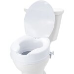 Vevor rehausseur de toilette universel 100 mm de haut, siege de toilette sureleve charge 136 kg, en pp ...