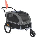 Mophorn - vevor remorque de velo chien pliable charge 40 kg poussette deanimaux de compagnie 2en1 cadre ...