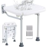Vevor - siege de douche pliable en pe, 40x37, 5 cm deplie, tabouret de douche a fixation murale, capacite ...