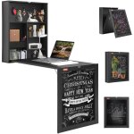 Mophorn - vevor table murale rabattable 60x16, 5x75 cm bureau mural rabattable en panneau de particules ...