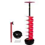 Mophorn - vevor tariere a glace en nylon, diametre 20 cm, meche de tariere a glace 99 cm de longueur, ...
