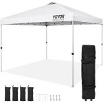 Vevor tonnelle pop - up 304, 8x304, 8 cm tonnelle auvent jardin bache enduit argente pu 250d sac a roulettes ...