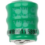 Vhbw batterie bouton rechargeable type v80h (nimh, 80mah, 3. 6v) - colonne de 3 batteries, 2 contacts ...