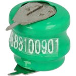 Vhbw - batterie bouton type v40h (nimh, 40mah, 2. 4v) - 2 cellules, 2 broches connexion print, rechargeable ...