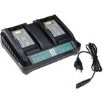 Vhbw - chargeur double compatible avec makita bh9020b, bl1413g, bl1415g, bl1411g, bl1415, bh9033b, bh9020a, ...